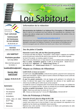 Lou Sabitout, Canton de Villandraut, 1/4/2015