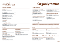 Organigramme 2015 - Université Paris-Est