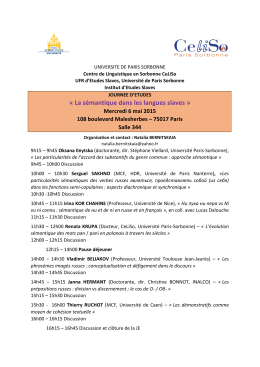 Programme JE 6 mai 2015 Sémantique - Université Paris