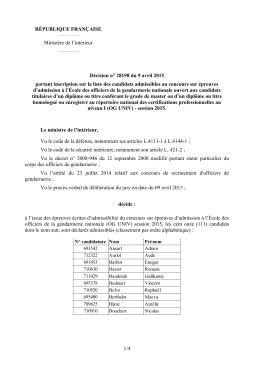 (OG UNIV) - session 2015 - lagendarmerierecrute.fr gendarmerie