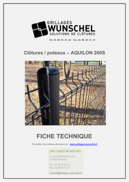 Clôtures / poteaux – AQUILON 260S FICHE TECHNIQUE