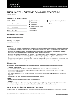 Juris Doctor - Common Law nord