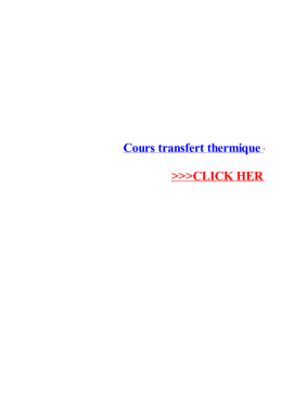 Cours transfert thermique conduction pdf