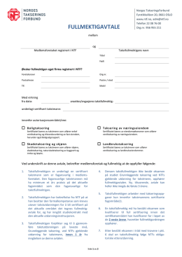Fullmektigavtale - Norges Takseringsforbund