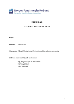 Klagesak 9 - 2011.pdf - Verdipapirforetakenes Forbund