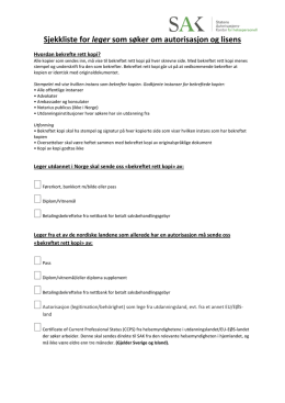 Sjekkliste for leger som søker om autorisasjon og lisens.pdf