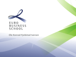 Ole Konrad Fjeldstad Iversen fra Euro Business School sitt foredrag.