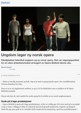 “Ungdom lager ny norsk opera” – Merete Kildahl, 23