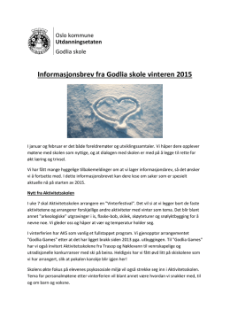 Informasjonsbrev fra Godlia skole vinteren 2015