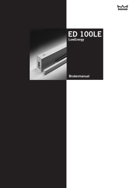 DORMA ED100 Enkel brukermanual