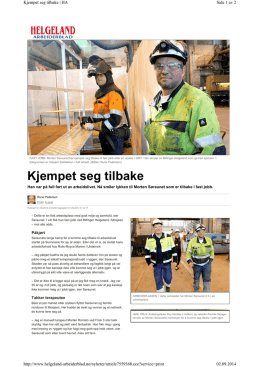 Kjempet seg tilbake - Helgeland Industrier