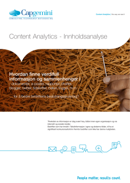 Content Analytics - Innholdsanalyse