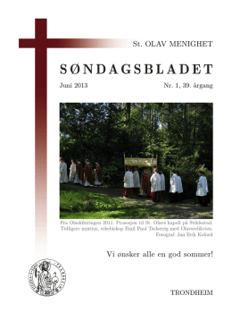 søndagsbladet - St. Olav menighet, Trondheim
