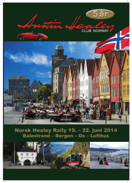 Norsk Healey Rally 19. - Austin Healey Club Norway