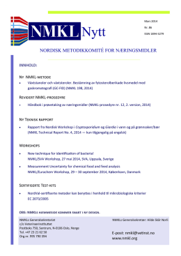 NORDISK METODIKKOMIT&Eacute; FOR N&AElig;RINGSMIDLER
