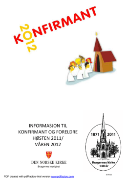 Konfirmanthefte 2011-12 - Den norske kirke i Drammen