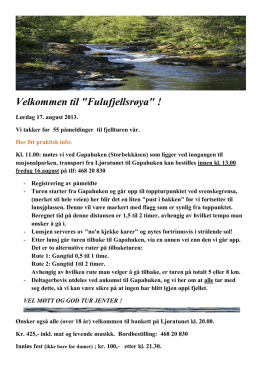 Velkommen til "Fulufjellsrøya" !