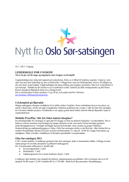 Nyhetsbrev – Oslo Sør satsningen