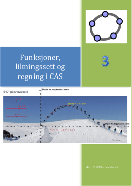 GeoGebra funksjoner likningssett og CAS
