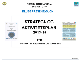 Strategi og aktivitetsplan
