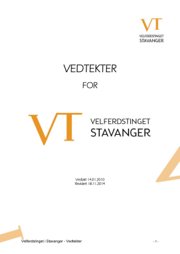 VEDTEKTER FOR STUDENTTINGET - Velferdstinget i Stavanger