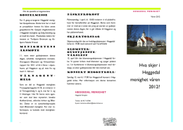 Hva skjer i Heggedal menighet våren 2012?
