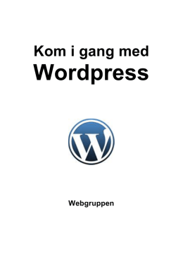Kom i gang med Wordpress