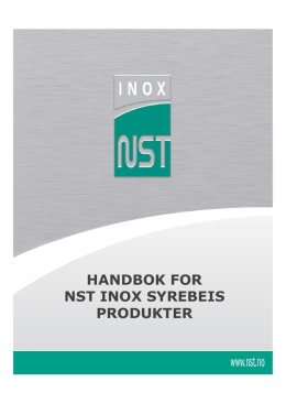 handbok for nst inox syrebeis produkter - NST