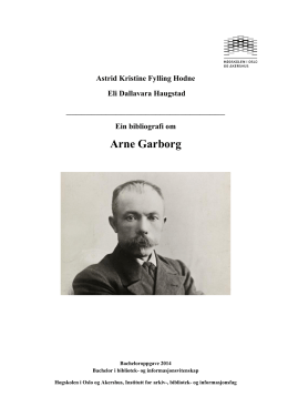 Bibliografien om Arne Garborg 2014