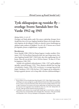overlege Sverre Sørsdals brev fra Vardø 1942 og 1945
