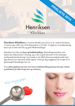 Prisliste - Henriksen Klinikken