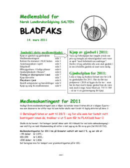 Bladfaks nr 2/2011 - Norsk Landbruksrådgiving Salten