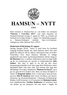 hamsun – nytt 2/2012 - Hamsun