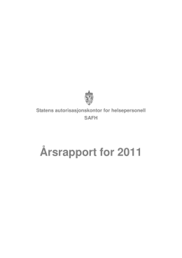 Årsrapport for 2011 - Statens autorisasjonskontor for helsepersonell