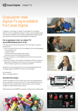 Innflyttingsark - Canal Digital Kabel-TV