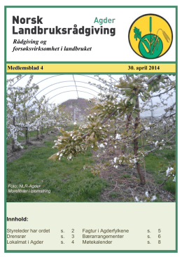 Medlemsblad nr 4 - Norsk Landbruksrådgiving Agder