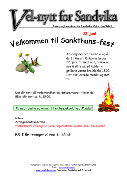 Vel-nytt for Sandvika juni 2013