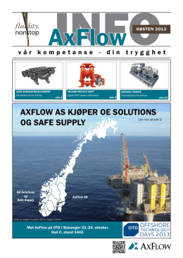 AxFLOW AS KjøPER OE SOLUTIONS Og SAFE SUPPLy