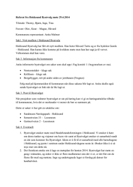Referat fra møte i Hokksund Byutvalg 29.april 2014
