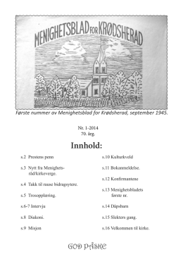 Nr. 1-2014 - Kirken i Krødsherad