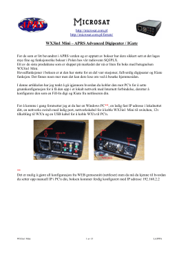 WX3in1 Mini – APRS Advanced Digipeater / IGate