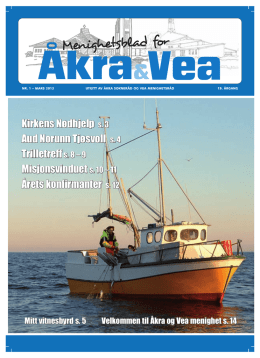 Menighetsblad for Åkra & Vea 1