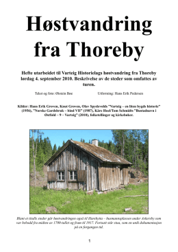 Hefte utarbeidet til Varteig Historielags høstvandring fra Thoreby