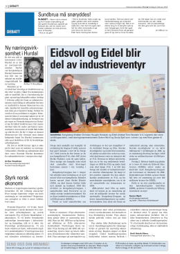 Eidsvoll og Eidel blir del av industrieventyr