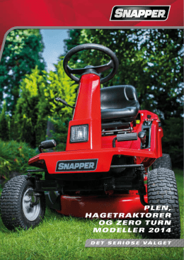 plen, hagetraktorer og zero turn modeller 2014