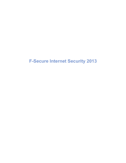 F-Secure Internet Security 2013 - F-Secure (F