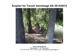 Årsplan for Tanum barnehage SA 2014/2015