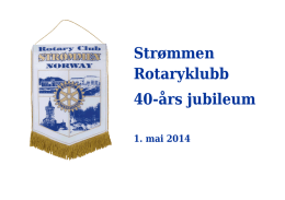 jubileumshefte - Strømmen Rotary Klubb