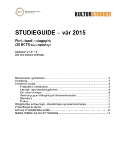 STUDIEGUIDE – vår 2015