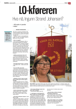 Hva nå, Ingunn Strand Johansen?